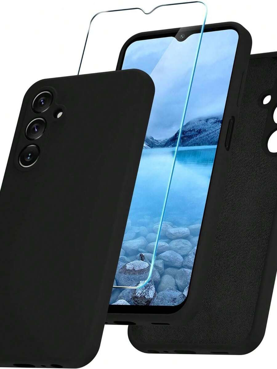 2 In 1 Kit Silicone Cover + 3D Glass Film For Samsung J6 - 黑色 - 查看 1