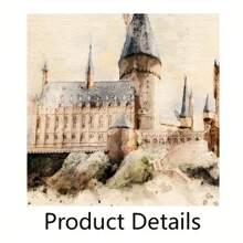 6 pièces Affiches sur canevas vintage, art moderne, château du monde magique, impression d'art peinture à l'huile, cadeau idéal pour le salon, la cuisine, la décoration de la maison, l'art mural, la décoration de la chambre, sans cadre