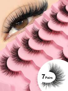 Rikuaild ​​​​7 Cặp Lông Mi Giả Mềm Mại Với Dây Đeo Trong Suốt Phong Cách Tự Nhiên Lông Mi Giả Trong Suốt Lông Mi Mắt Mèo Có Thể Tái Sử Dụng Và Thoải Mái - Mi tự nhiên - Xem 1