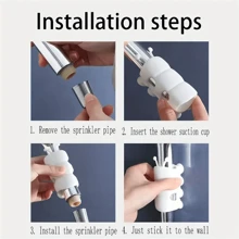 2pcs Shower Head Suction Cup Holder, Adjustable Wall Mount Silicone Shower Head Bracket, Bathroom Accessories