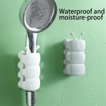 2pcs Shower Head Suction Cup Holder, Adjustable Wall Mount Silicone Shower Head Bracket, Bathroom Accessories