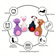 Colección de juguetes para masticar perros con sonido, accesorios de cuidado dental para limpieza y pulido de dientes, sin batería requerida