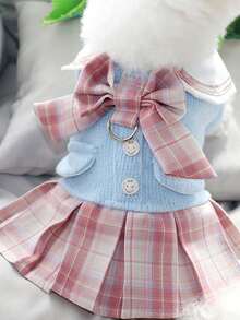 1 chiếc váy công chúa màu hồng dễ thương, phù hợp cho mèo và chó, mùa xuân/thu - Hồng - Xem 3