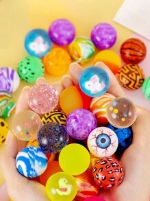 5 Peças/10 Peças/20 Peças Múltiplos Estilos, Bolinhas Elásticas de Borracha Transparente em Qualquer Cor, Bolinhas de Salto Sólidas e Criativas, Pequenos Presentes para Festivais, Aniversários e Festas, Adequadas para Bolinhas de Alívio de Estresse sob Alta Pressão, Bolinhas, Bolinhas Quicantes, Bolas