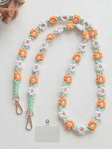 手工编织小雏菊花斜挎包/手提包带，配有手机挂绳和钥匙扣，可作为送给母亲、家人、朋友、生日、节日的手机挂饰、手机链的礼物 - 彩色 - 查看 13