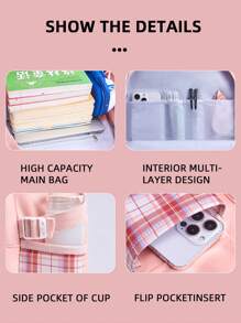 1 件女孩学校背包，可爱儿童背包，女孩小学生背包带隔层，返校礼物