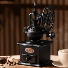 Retro Classic Hand Shake Bean Grinder Portable Adjustable Coffee Grinder Home Mini Big Wheel Manual Coffee Machine Gifts To People - 1pc - View 11
