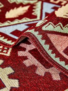 1pc Geometric Pattern Bohemian Style Sofa Cover, Modern  Sofa Cushion, Suitable For Living Room, All Seasons - Red - View 10