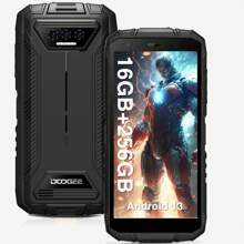 DOOGEE S41 MAX Rugged Smartphone 2024, 16GB + 256GB/SD 1TB Android 13 Rugged Phone Unlocked, Rugged Cell Phone 6300mAh, 5.5" HD+, 4G Dual SIM, IP69K Waterproof Mobile Phone, NFC/WiFi/OTG - Black - View 1