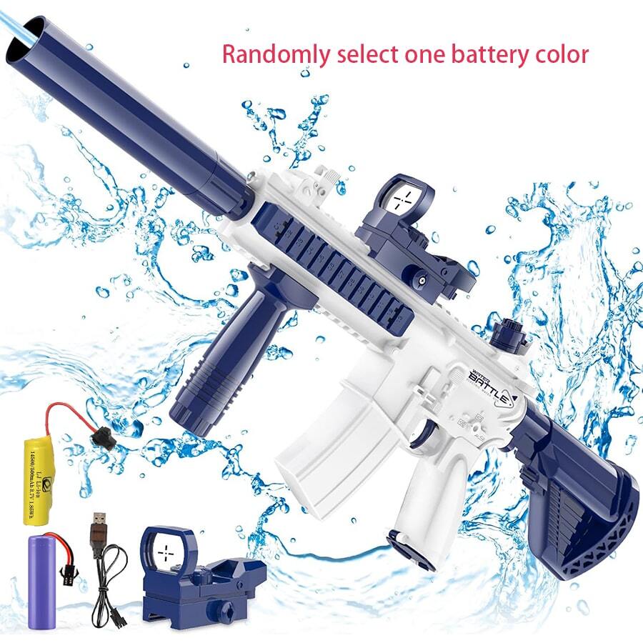 Children's/Adult Electric Water Gun - Automatic Spray Gun With A Range Up To 32ft, Super Water Gun Toy For Outdoor Beach/Pool Parties In Summer, Suitable As Gift For Boys Aged 8-12 (Random Battery Color)
