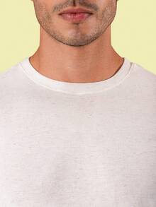 Men's T-Shirt In Viscose And Linen - Slim Fit - OFFER - 白色 - 查看 5