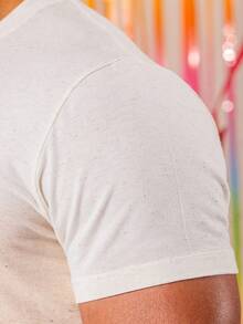 Men's T-Shirt In Viscose And Linen - Slim Fit - OFFER - 白色 - 查看 6