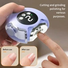 1pc Portable Handheld 2 In 1 Electric Automatic Nail Clipper Polishing Fingernail Trimmer Manicure, Advanced Smart Nail Care Pro - Anti-Pinch, With LED Light, Effortless Fingernail Trimming, The Whole Family Can Use It, A Good Choice For Giving Gifts To Friends And Family, A Good Gift For Thanksgiving And Christmas