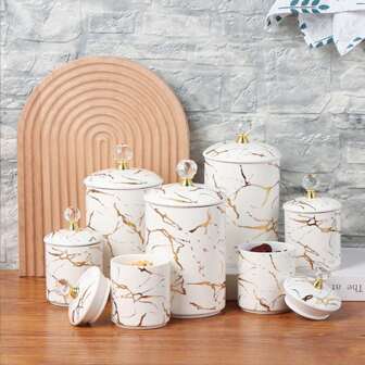 Luxury Ceramic Sealed Jars, Kitchen Decor, Storage Canisters Set, Large Capacity
