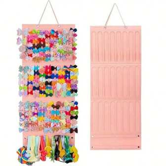Hair Bow Holder Organizer For Girls Hanging Bow Holder For Girls Hair Accessories Storage Organizer For Headbands, Hair Clips, Hair Ties, Scrunchies Hair Clips Makeup Organizer