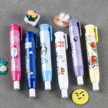 1/2/3/4/5/6pcs Retractable Pusher Eraser Painting Design Office Eraser No Debris No Trace Creative Press Type