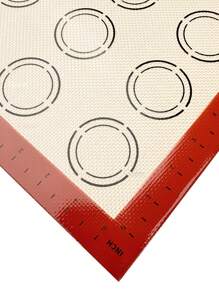 Cippes 1入組組帶刻度矽膠烘焙墊，可重複使用的不粘耐熱烤箱烤盤墊，Macron Cookie 披薩蛋糕麵包糕點廚房工具，16.53 英寸 x 11.61 英寸