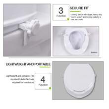 Raised Toilet Seats, Toilet Seat Riser With Safe Lock, Elderly And Handicap Toilet Seat Riser, Round Or Elongated Toilets, Bathroom Safety Extender Assists Disabled, Elderly, Handicapped Bathroom Decor Summer - White - View 3
