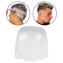 Kit 2 Professional Transparent Silicone Caps Reflection Aligned Highlights Hair Coloring, Leon Barber Size: S - Trong sáng - Xem 3