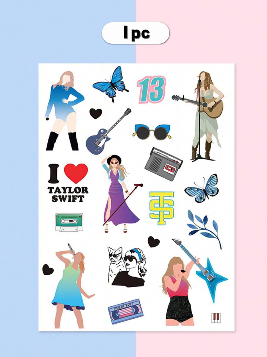 TAYLOR SWIFT Temporary Tattoos Gift For Fan Birthday Party Decorations