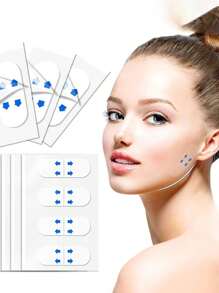 1/12/18/40 szt. Przeciwzmarszczkowe natychmiastowe liftingujące niewidoczne taśmy, wyszczuplające maski V-Line do twarzy, redukujące zmarszczki, liftingujące i napinające narzędzia do twarzy, odpowiednie dla kobiet i dziewcząt, do zdjęć, na imprezy i natychmiastowe kształtowanie twarzy w kształcie litery V i redukcja zmarszczek - Wielokolorowe - Zobacz 6