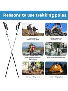 Naturehike 1 Pieza Bastón De Senderismo Plegable, Ajustable De 115-135cm