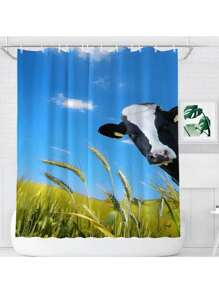 1pc Customizable Flannel Shower Curtain, Custom Background, Custom Wedding Curtain, Personalized Image, Custom Design, Ultra Thick & Soft, 4-Season Use, Family & Friends Image, Gift For Loved Ones Home Bathroom Decor Fall Decor Bathroom Accessories Back To School