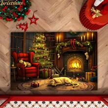 1pc, Home Decor, Christmas Decor, Night Before Christmas Print Draining Mat, New Absorbent Kitchen Counter Drying Pad, Kitchen Utensil Drying Mat - Dish Mat, Soft Diatomite Non-Slip Quick-Dry Mat, Suitable For Kitchen Counter, Suitable For Espresso Machines & More