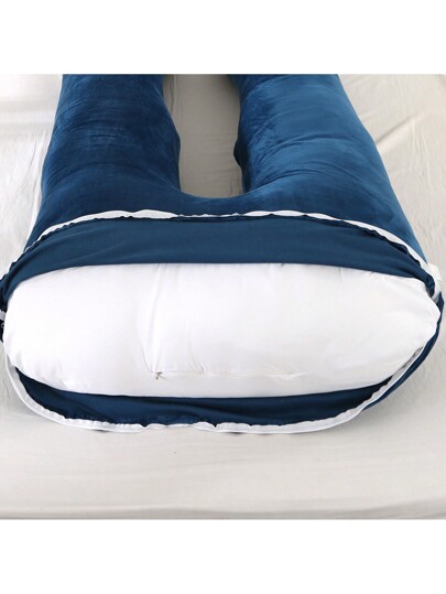 1pc Shaped Plush Pregnancy Pillow, Maternity Support Relaxation Bedding, Home, Kussen view 3