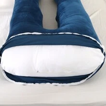 1pc U-Shaped Plush Pregnancy Pillow, Maternity Support Pillow, Relaxation Pillow, Bedding, Home, Maternity Pillow