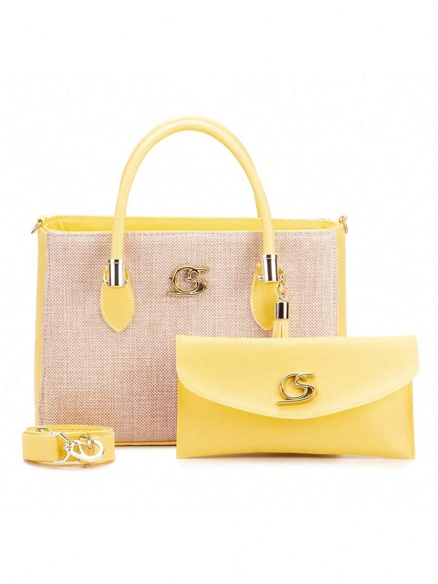 Fabric Crossbody Bag Kit + Gaby Show Wallet - 黃色 - 查看 1