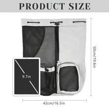 抽绳运动包防水健身包大号运动背包带水瓶网袋男女游泳运动学校旅行 - 彩色 - 查看 3