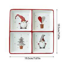 Nordic Stitching Santa Claus Bowls And Plates Tableware Set Embossed Sealed Jar Spice Jar Western Ceramic Flat Plate Cup Christmas Tableware Set,School Supplies