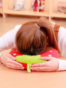 Capybara U-Shaped Travel Pillow For Kids, Plush Neck Pillow - 紅色 - 查看 8