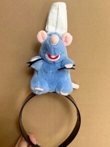 Diadema de Ratatouille, ratita azul kawai 14 cm, peluche para el cabello