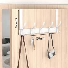 1pc Over The Door Hanger With Hook, Easy To Install, No Need To Punch Holes Hanging Metal Over The Door Hanger, For Hats, Keys, Home Space Saving Storage, For Entrance, Bathroom, Bedroom, Home, Dormitory Bathroom Accessories Bathroom Tools - 多色 - 查看 11