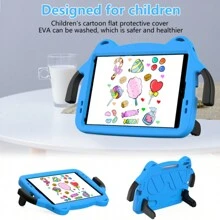 Funda Para Tableta fabricado en Goma incluye Correa uso Rudo cantra golpes Ice - Azul - Ver 3