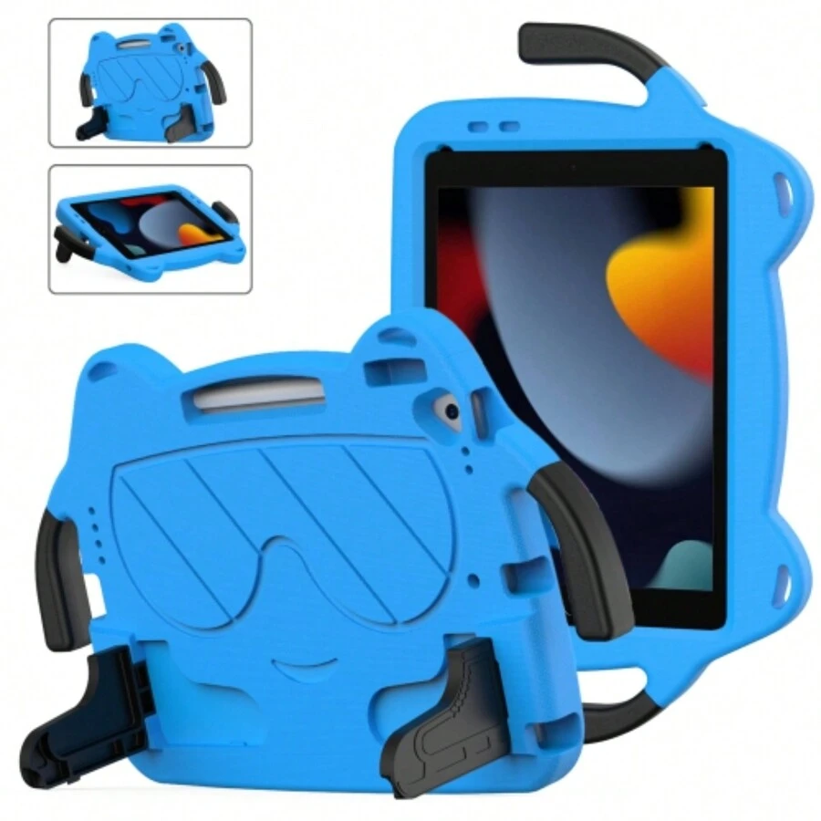 Funda Para Tableta fabricado en Goma incluye Correa uso Rudo cantra golpes Ice - Azul - Ver 1