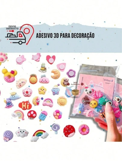 Adesivo Tridimensional 3D DIY Para Garrafa Criativa Desenho Fofo Impermeável À Prova D'água