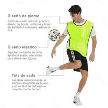 Pack 5 Casacas Chaleco Entrenamiento Deportivo Futbol,Chaleco de entrenamiento de fútbol y baloncesto para la formación de equipos,Chaleco de entrenamiento de baloncesto y fútbol, ​​traje de confrontación, ropa de expansión para la construcción de equipos,Chaleco del equipo de competición - Naranja - Ver 4