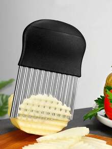 土豆切片机厨房工具波浪土豆切片机，波浪切刀，用于切割土豆波浪切刀适合家庭使用 - 黑色 - 查看 2