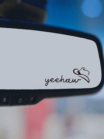 RandySticker YeeHaw MINI Car Sticker|Car Decal|Rearview Car Sticker| Car Mirror Sticker|Western Yeehaw Texas Sticker Decal, Stickers, Wall Decal, Vinyl Decal For Home Decorations, Spring Decoration Items Refresh Your Home, Rama Decoration Stickers Gifts Birthday Graduation