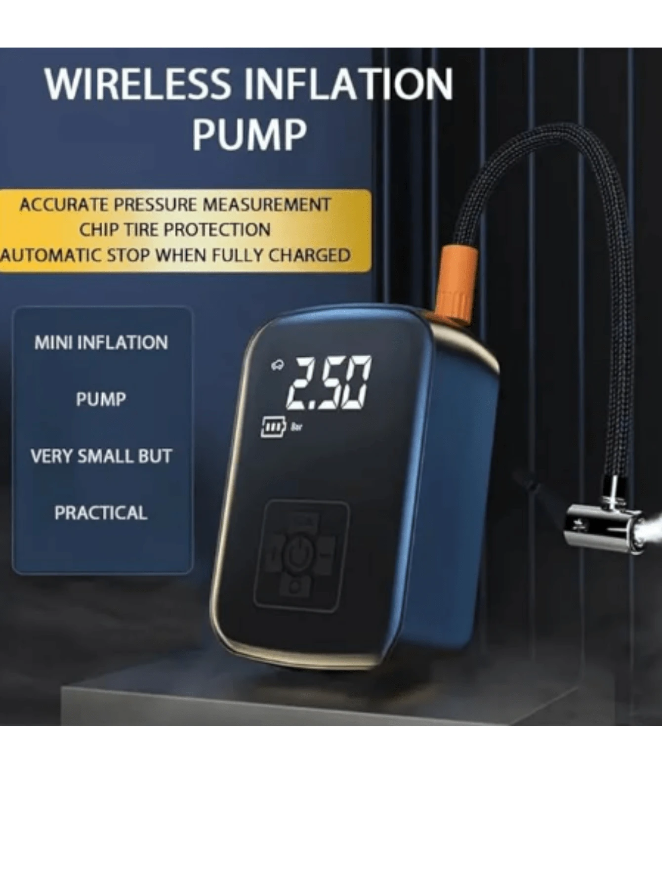 Multi functional wireless automobile air compressor automobile tire