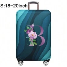 Capas de bagagem, capas de porta-malas, capas contra poeira, 18-32 polegadas, protetor, resistente a arranhões, impressão de corpo inteiro, mala de viagem, capa protetora lavável, acessórios de viagem, suprimentos de bagagem, moda, flor roxa, bolsa para escola, acessórios escolares, material escolar