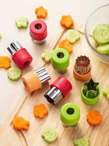 3pcs/9pcs Stainless Steel Cookie Cutters Vegetable Cutter Mold Biscuit Stamper For Infant DIY Food