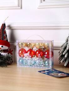 1 套 12 件/15 件/24 件圣诞礼盒包装，配有彩色装饰球，适用于圣诞树装饰、万圣节、万圣节装饰 - 多色 - 查看 3