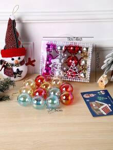 1 套 12 件/15 件/24 件圣诞礼盒包装，配有彩色装饰球，适用于圣诞树装饰、万圣节、万圣节装饰 - 多色 - 查看 6