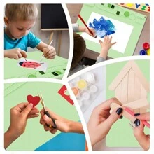 1 件大号硅胶工艺垫，带可折叠杯架，不粘硅胶垫，适用于绘画、雕刻、树脂和胶水项目，成人和儿童的理想选择，耐热、防滑、防水、柔韧、不染色、耐用、可重复使用的多用途工艺硅胶垫 - 綠色 - 查看 10