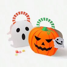 1pc/5pcs/10pcs Halloween Packaging Gift Box Ghost Paper Bag Candy Box Creative Packaging Gift Paper Box Halloween Party - Multicolor - View 5