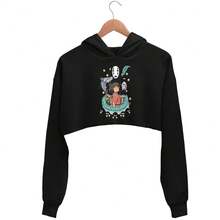 Kangaroo Cropped Sweatshirt Movie Chihiro Characters - màu đen - Xem 2